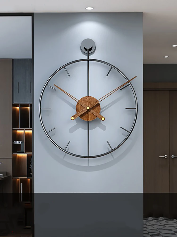 Luxury Large Wall Clock Modern Metal Wood Silent Watches Mechanism Clocks Wall Home Decor Living Room Decoration Gift Ideas