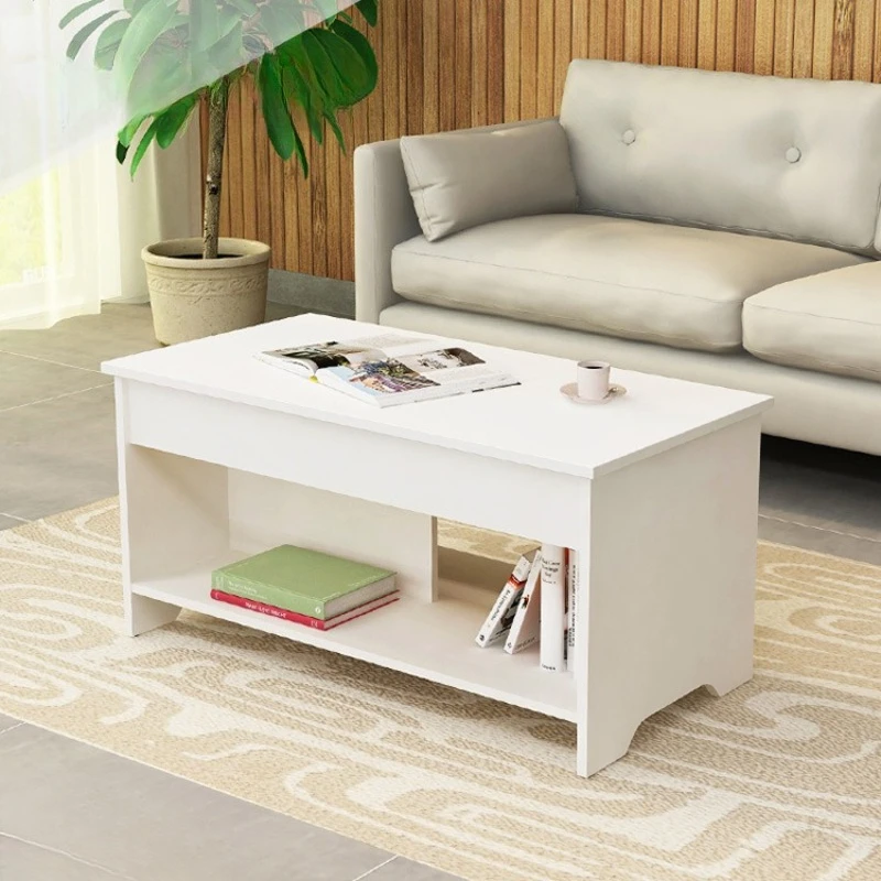 Multifunctional lifting and folding coffee table, simple storage coffee table, small apartment living room