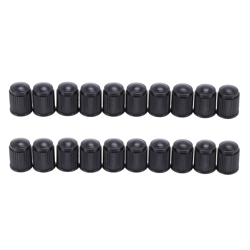 20Pcs Plastic Bike Bicycle Valve Dust Caps Car Van Motorbike Tyre Tubes Black