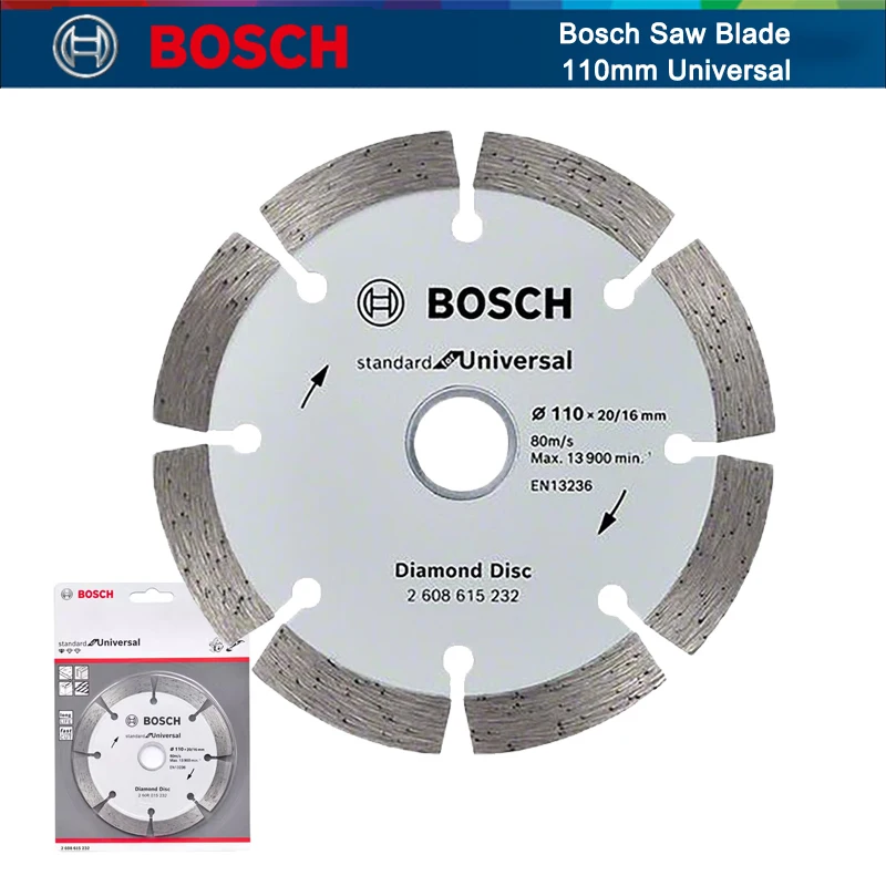 Bosch-lâmina de Serra Segmentada Universal Rebolo Serra de Mármore Disco Diamante Diâmetro 110 mm Tijolos de Concreto Pedras