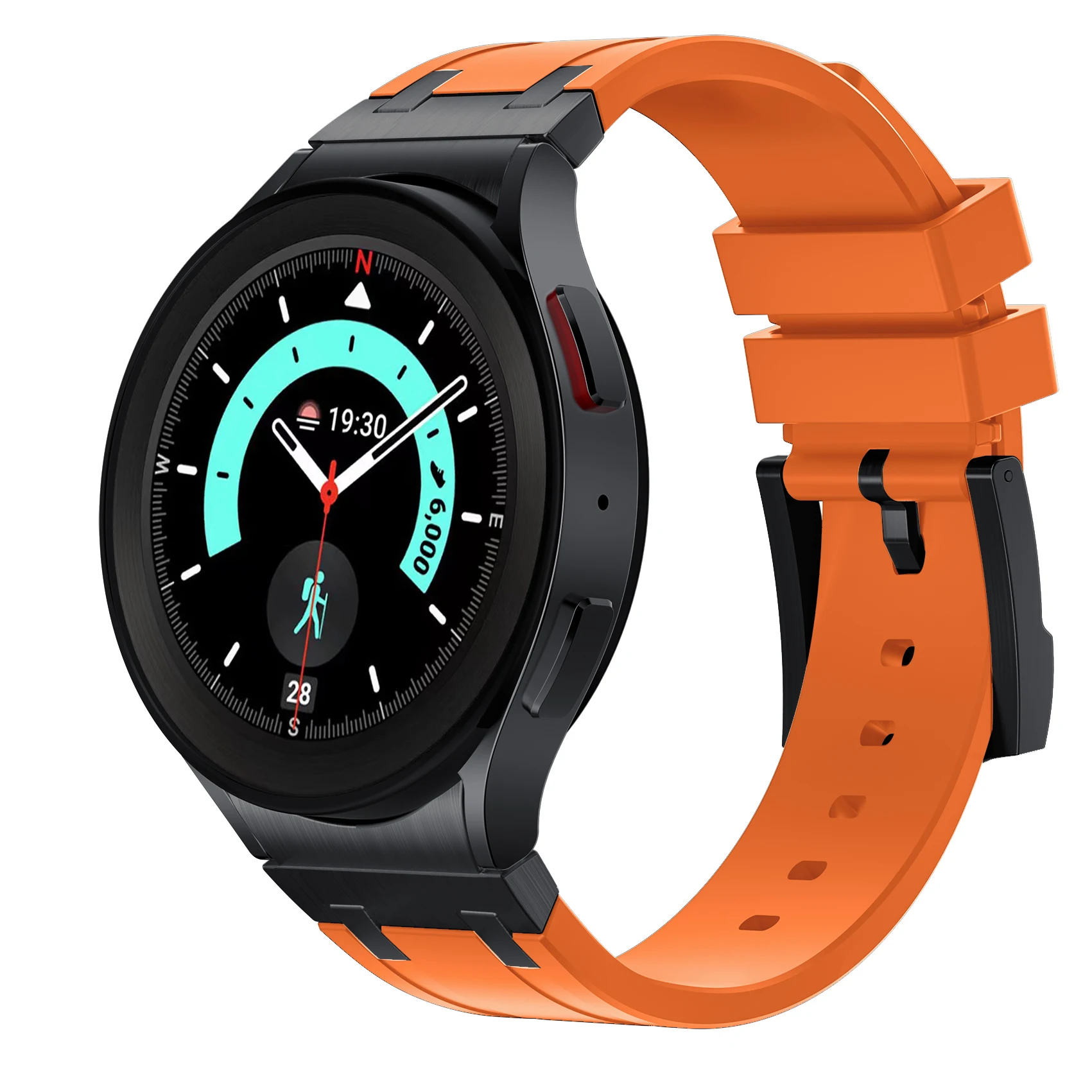 Mod AP Steel Adapter Silicone Silicone Strap for Samsung Galaxy Watch 6 5 4 Classic 47mm 43/45/40/44mm Sports Band Replacement