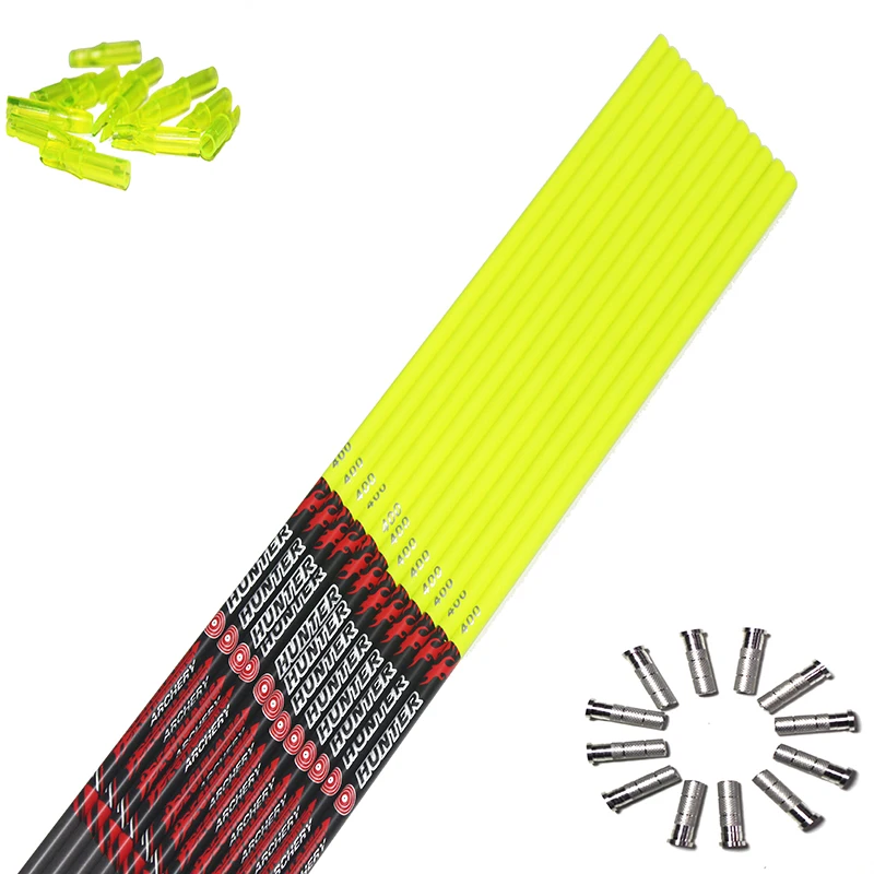 

DeChuang Archery Carbon Arrow Shafts ID6.2mm Spine250 300 340 400 500 600 For Compound Traditional Bow Hunting Shooting 12pcs