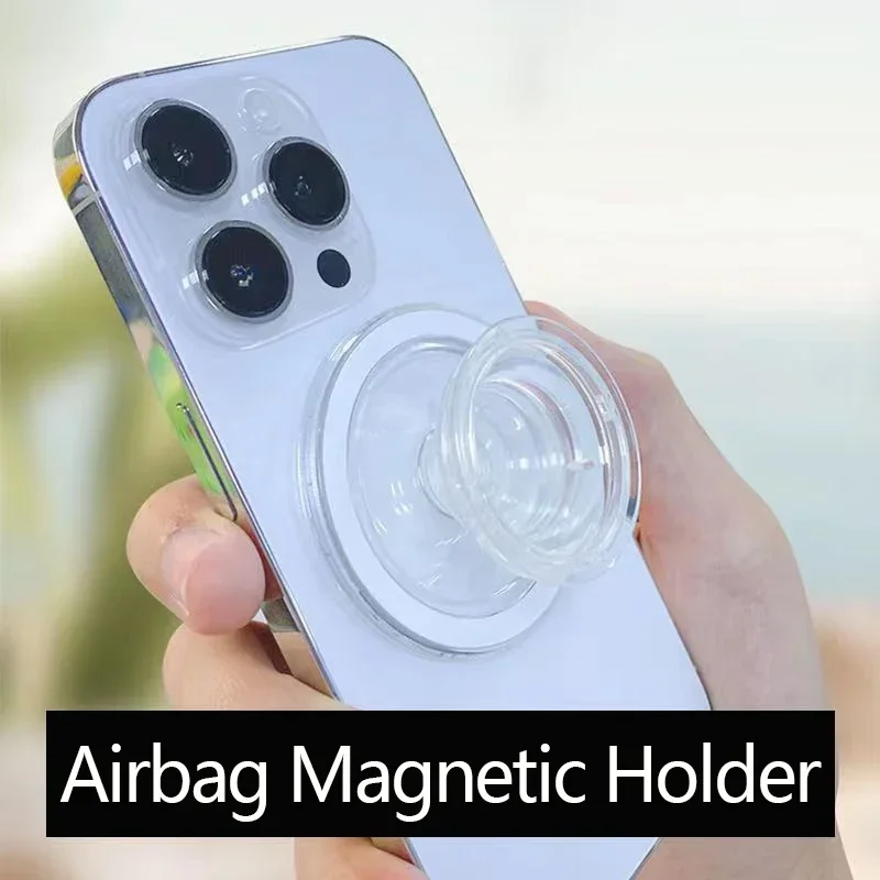 Magnetic Mobile Phone Bracket magnetic Airbag Telescoping Holder Smart Phone Handheld Expanding Stand for iPhone Xiaomi Samsung