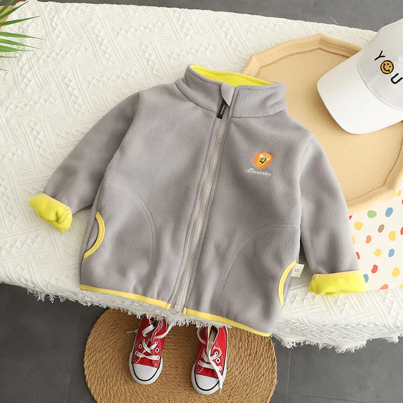 2026 Autumn Kids Baby Boys Cartoon Cotton Fleece Outwear Kids Winter Clothes Toddler Girls Lambswool Jacket Child Coat 6