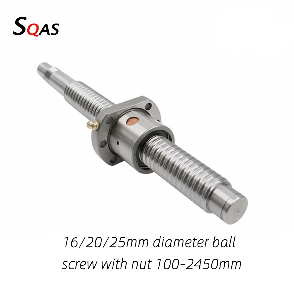 CNC router Ball screw SFU1605 SFU1610 SFU2005 SFU2010 SFU2505 100mm-2450mm with single Ball nut Lathe End Machined for CNC