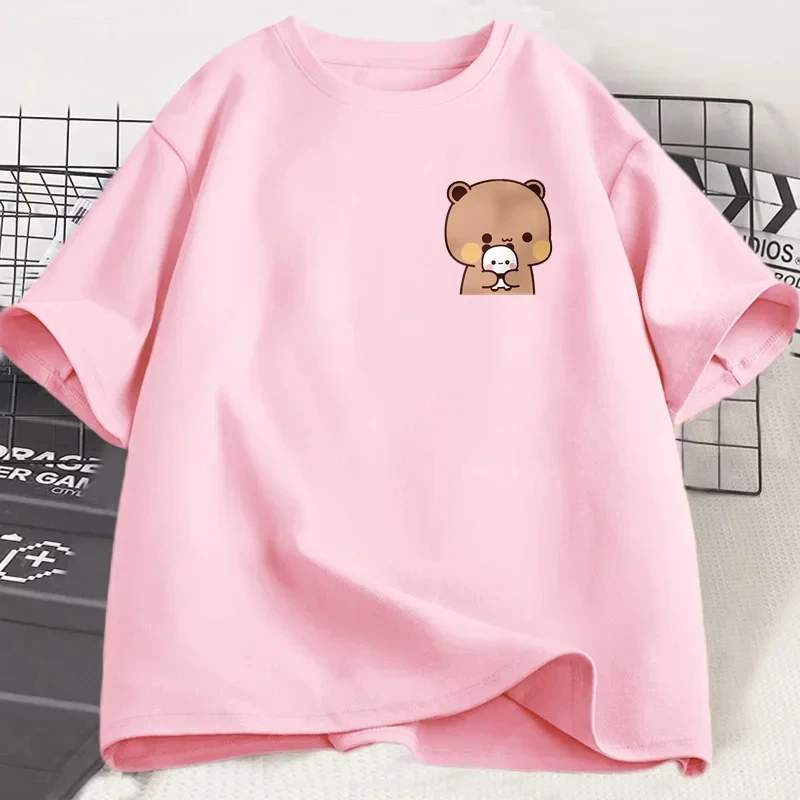 Panda Bubu Dudu und ihre Jungen – T-Shirt, modisches, lustiges Paar-T-Shirt, Damenmode, lässiges T-Shirt mit kurzen Ärmeln, Kleidung. – Detail 9