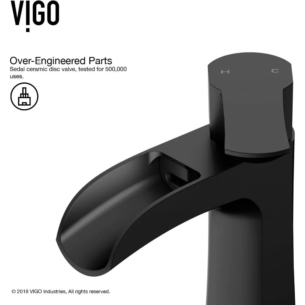 7-inch Matte Black Single Handle Bathroom Faucet with Single-Hole Design for Modern Vanity Sinks