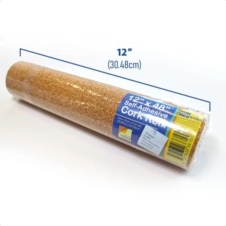 12 "x 48" لفة الفلين الطبيعي 2 مللي متر سميكة ذاتية اللصق لوحة الفلين لفة لوحات الإعلانات الجدار الشنق أدراج الحرف الرف بطانة #3