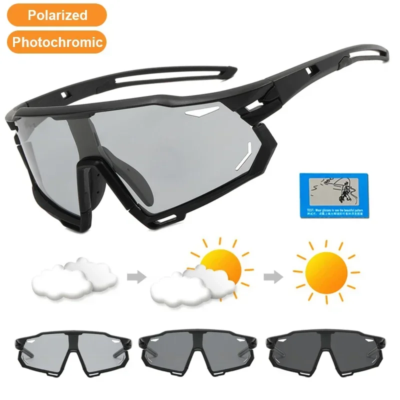 Polarized Sports Glasses Men's and Women's Bike Photochromic Eyewear Mountain MTB Cycling UV400 Sunglasses Bicycle Road Goggles