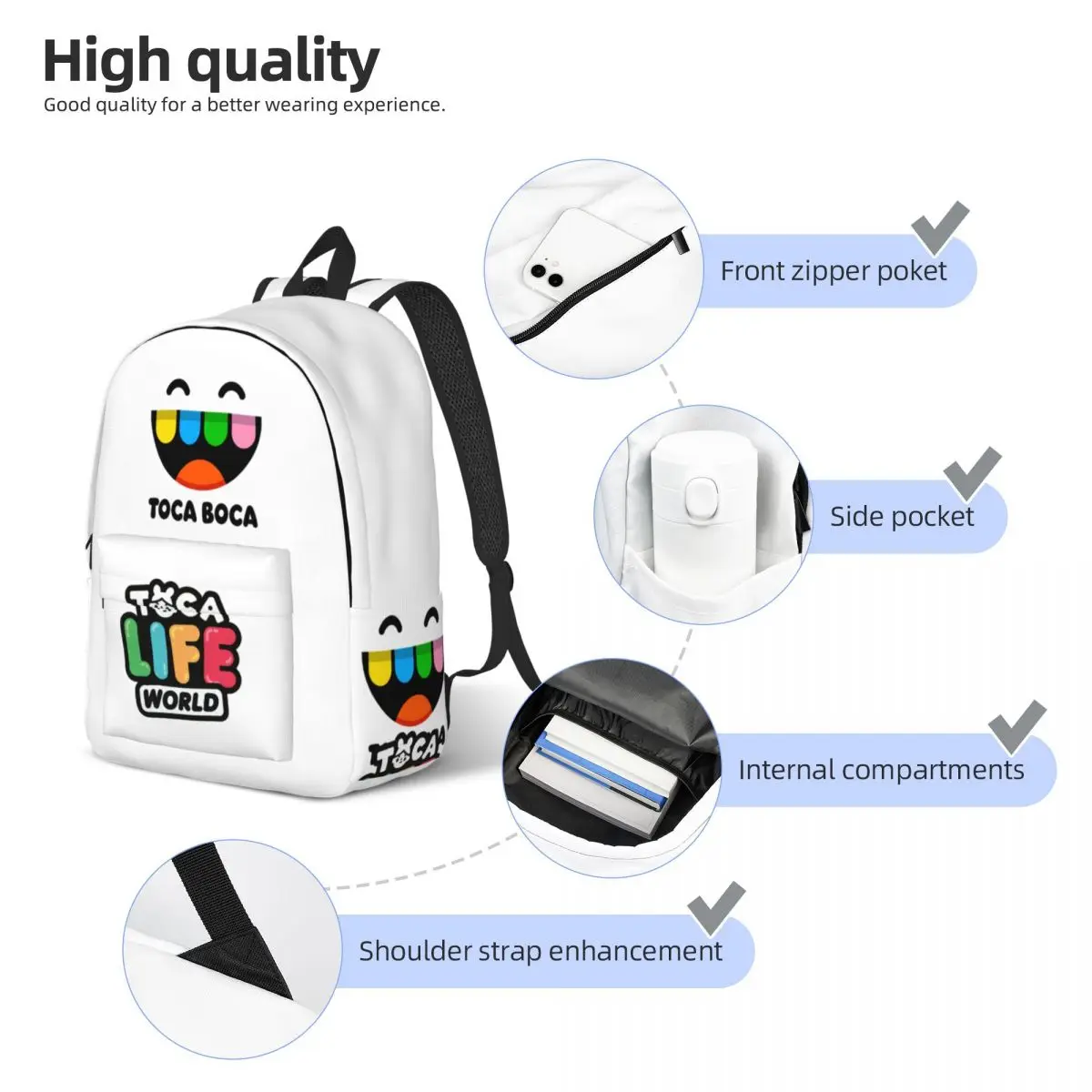 Cool Backpack Sports High School Work Daypack for Men Women Laptop Canvas Bags