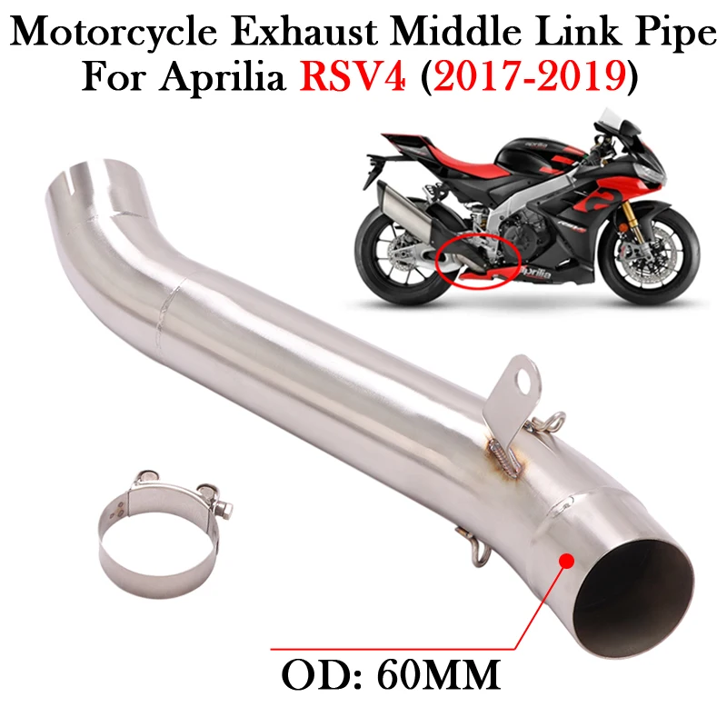 Slip-On für Aprilia RSV4 1100 Factory 2017 2018 2019 Motorrad-Auspuff Modifikation 60MM Rohr Escape Moto GP Schalldämpfer Mittelrohr