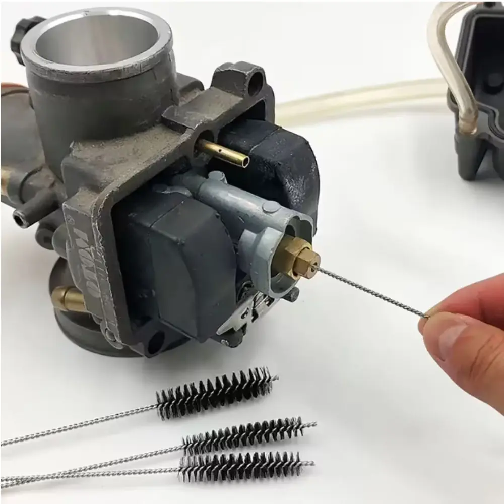 10 Cleaning Needles Carburetor Cleaner Tool 5 Nylon Brushes Versatile Carbon Dirt Jet Cleaner Multi Purpose Wire Cleaner