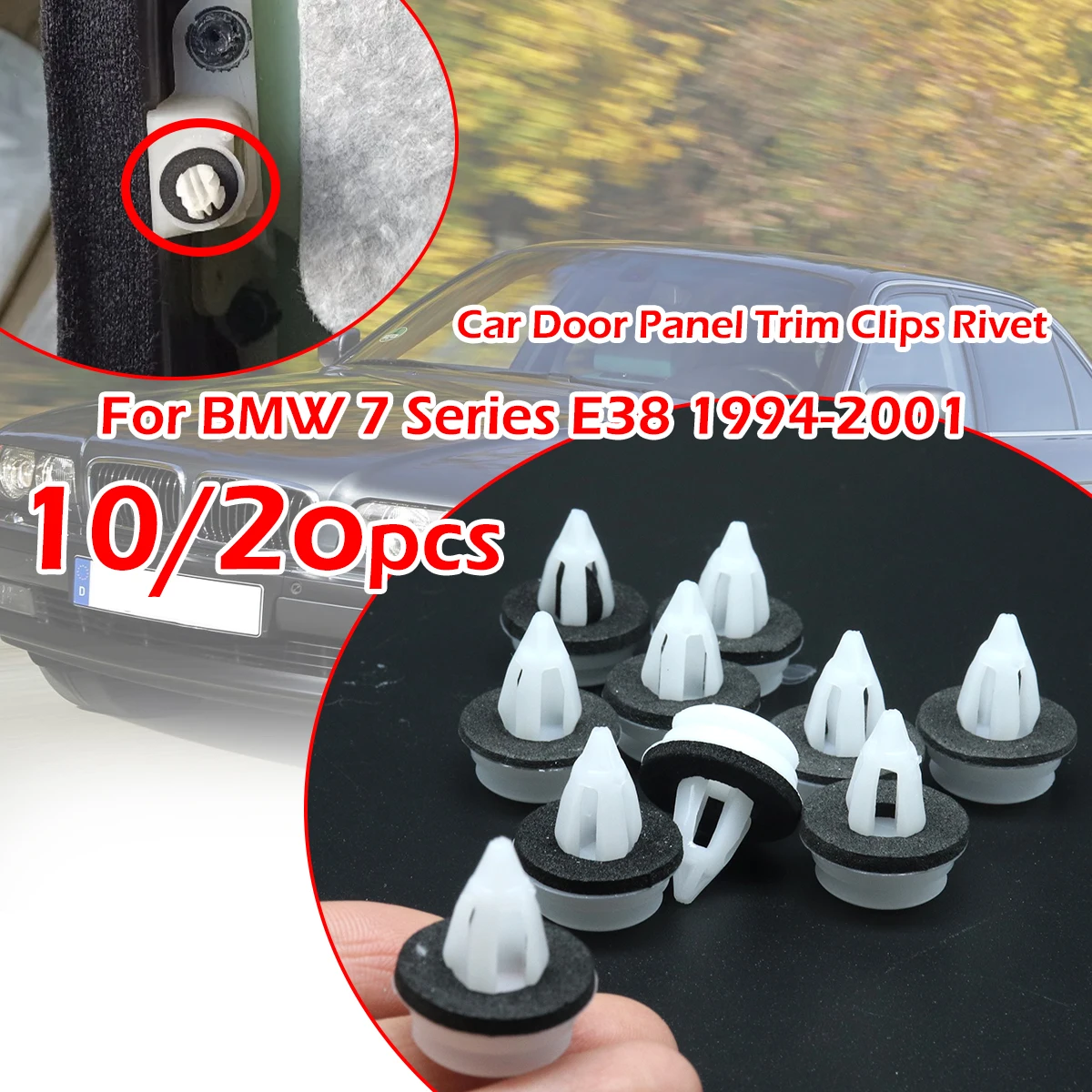 

10/20Pc For BMW 7 Series E38 1994-2001 3 Series E46 F30 F31 F80 Car Door Cards Panel Fascia Trim Clips Rivets replacement part
