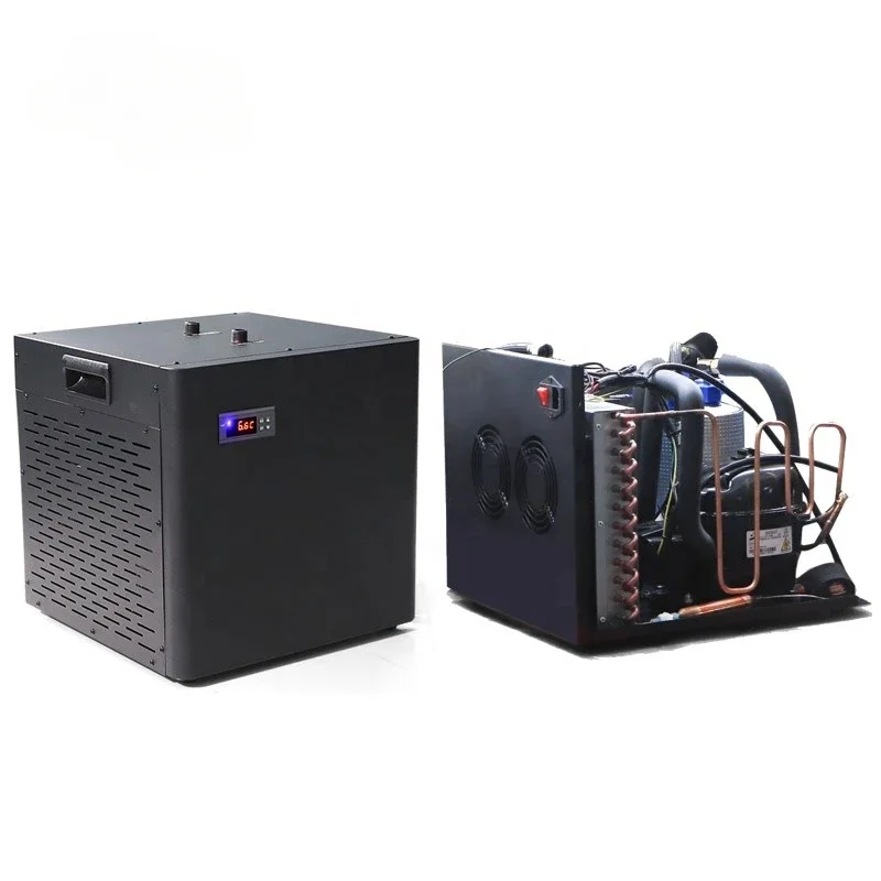 

Pro Mini Chiller Система охлаждения 0,3 л.с. Охладитель воды для ледяной ванны Холодный погружной охладитель и фильтр