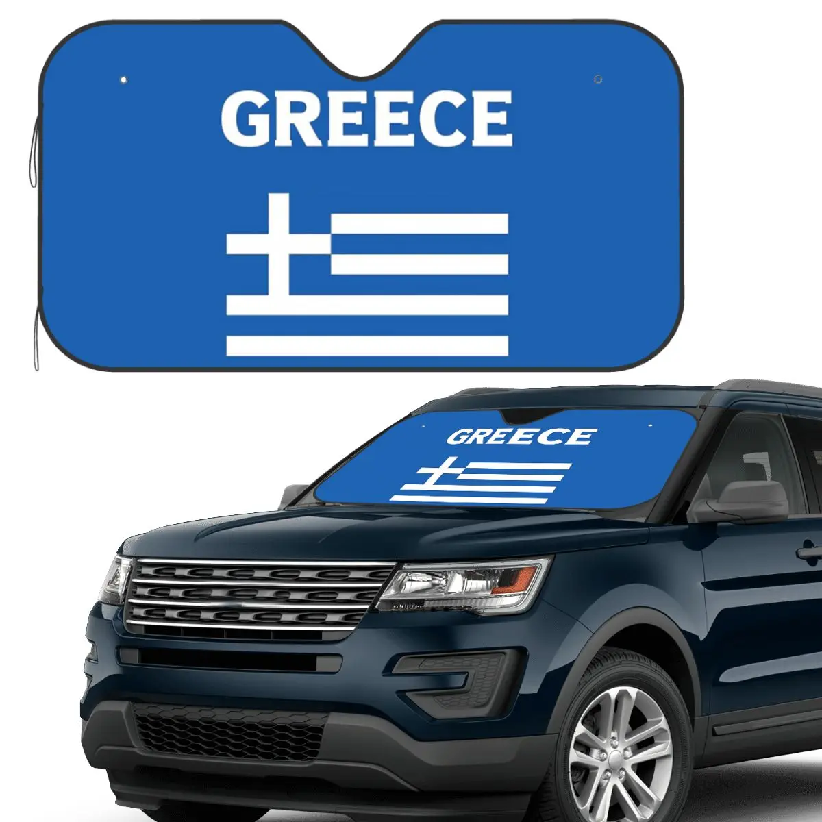 

Greece Greek Flag Sunshade Windscreen Car Front Windshield Window Sun Visor Accessories Covers