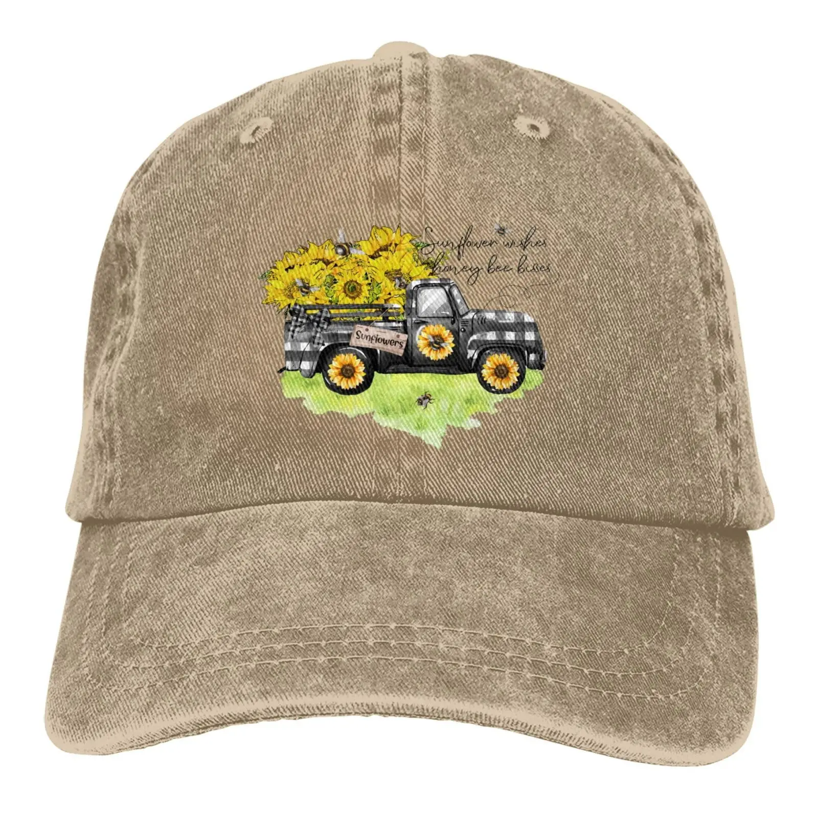 

Truck Sunflower Wish Bee Baseball Cap Golf Dad Hat Adjustable Original Classic Low Profile Cotton Hat Farm Hat For Men Women