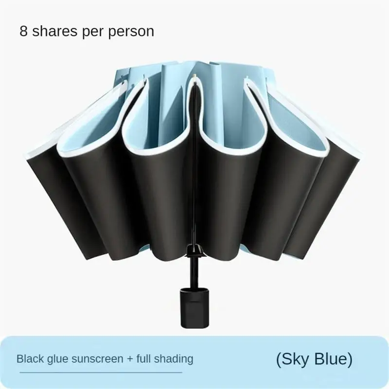 10 Ribs Men Women Umbrella Fully Automatic Reverse Folding Umbrella with Windproof Reflective Stripe UV Umbrellas