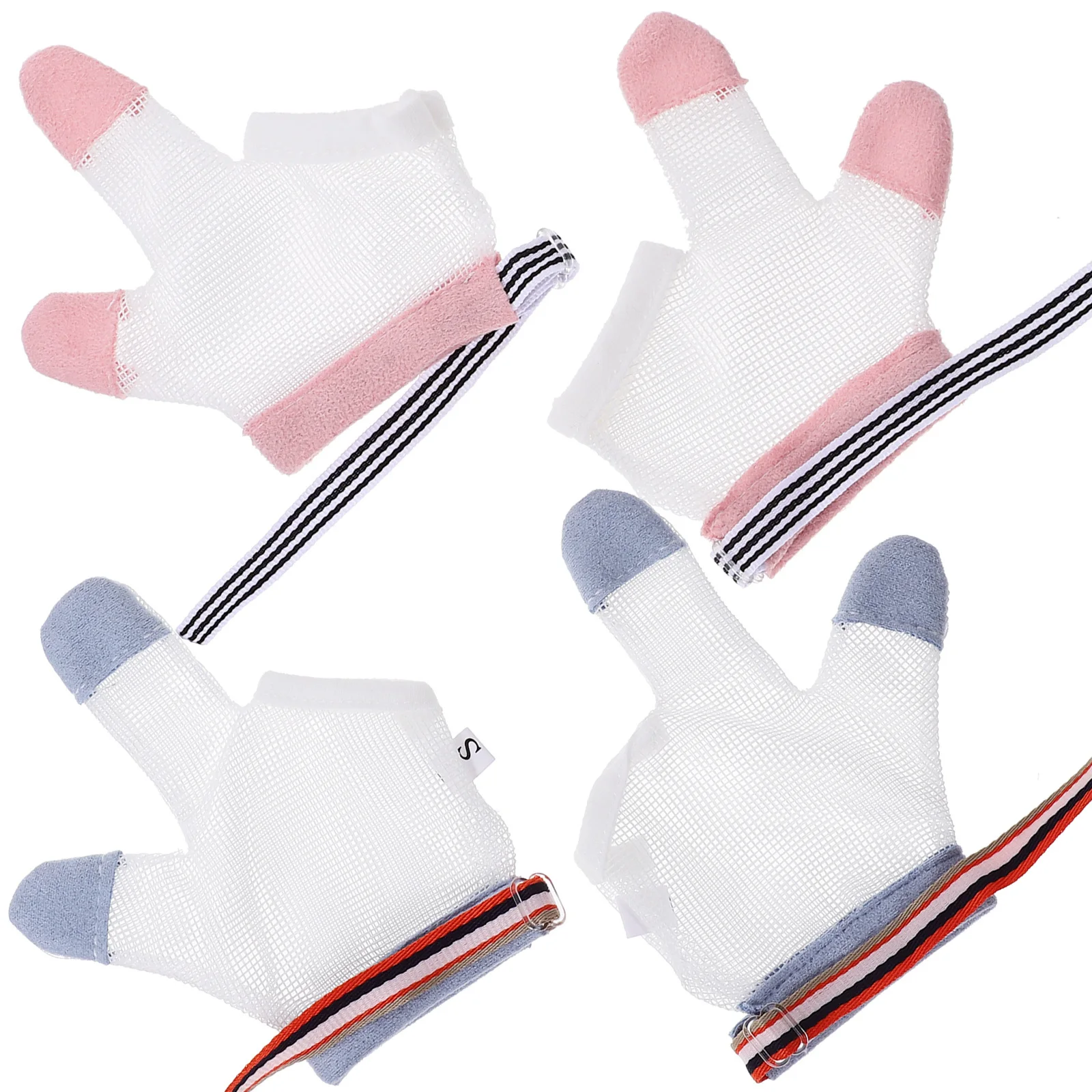 

2Pairs Finger Sucking Stop Gloves Baby Comfortable Breathable Thumb Sucking Guard Infant Finger Protector Nail Biting Stopper