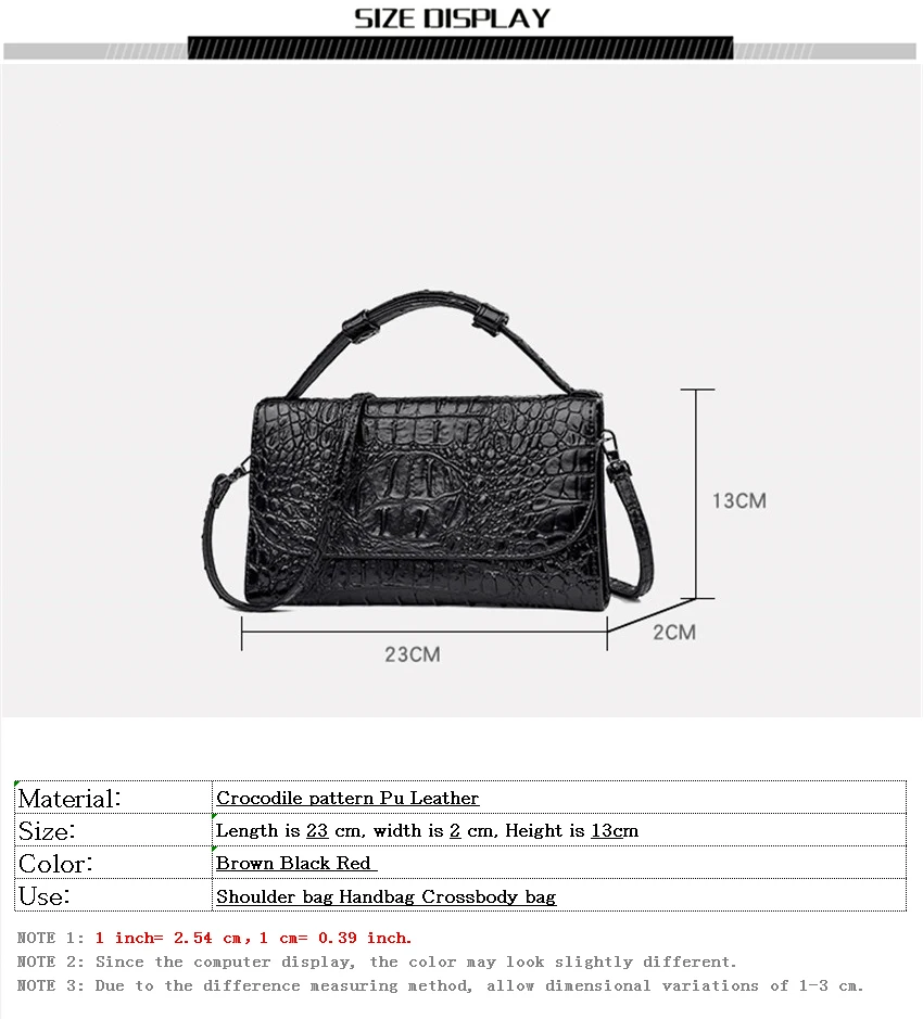 Crossbody Purses for Women Luxury Designer Handbag Crocodile Pattern Shoudler Bag Brand High Quality Leather Femme Luxe Square