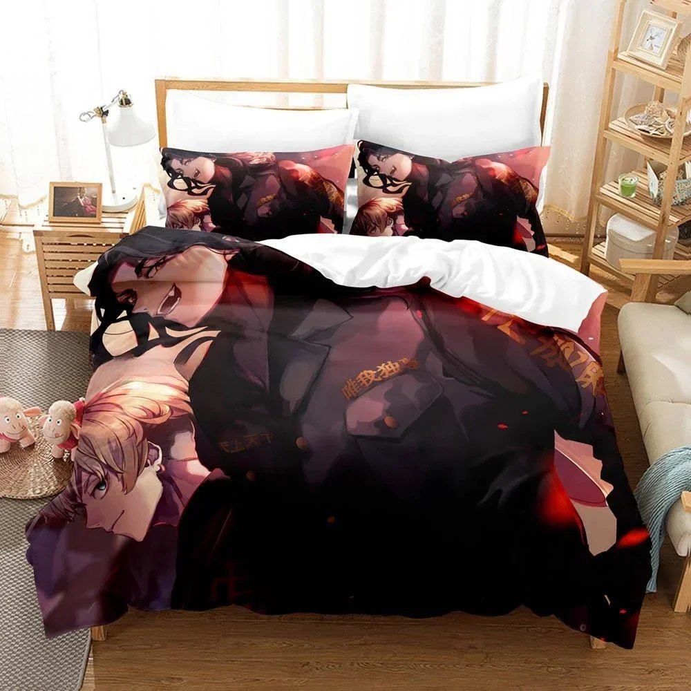 

Tokyo Revengers Bedding Set Single Twin Full Queen King Size Bed Set Adult Kid Bedroom Duvet cover Sets 3D Anime Bed Sheet Set