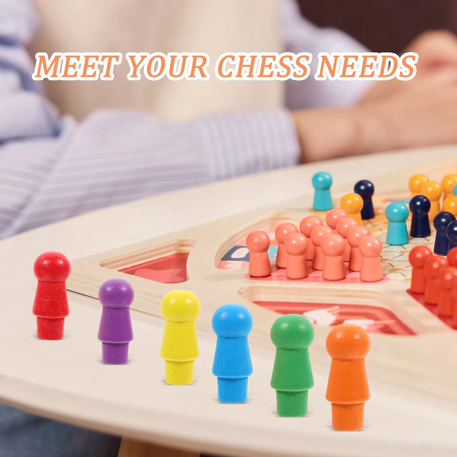 

60 деревянных шахматных фигурок: универсальные развивающие игровые аксессуары для настольных игр, обучения математике и когнитивным навыкам