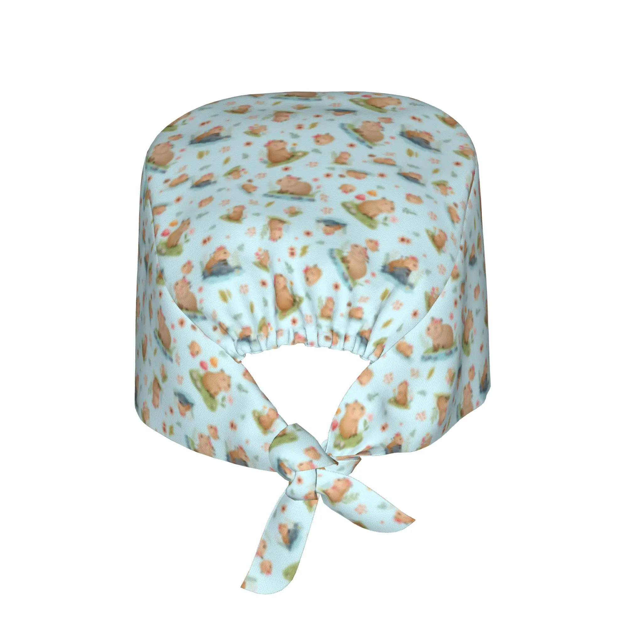 Capybara Sky Blue  Cleaning Working Cap Cool Men Women Cute Animal  Scrub Cap Surgicals Hat Nurse Scrubs Hat Nurse