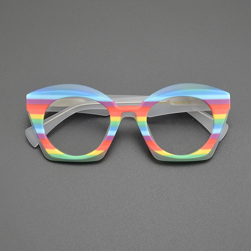 Colorful retro cat eye square myopia glasses frame literary fashion trend grinding niche designer personality optical glasses