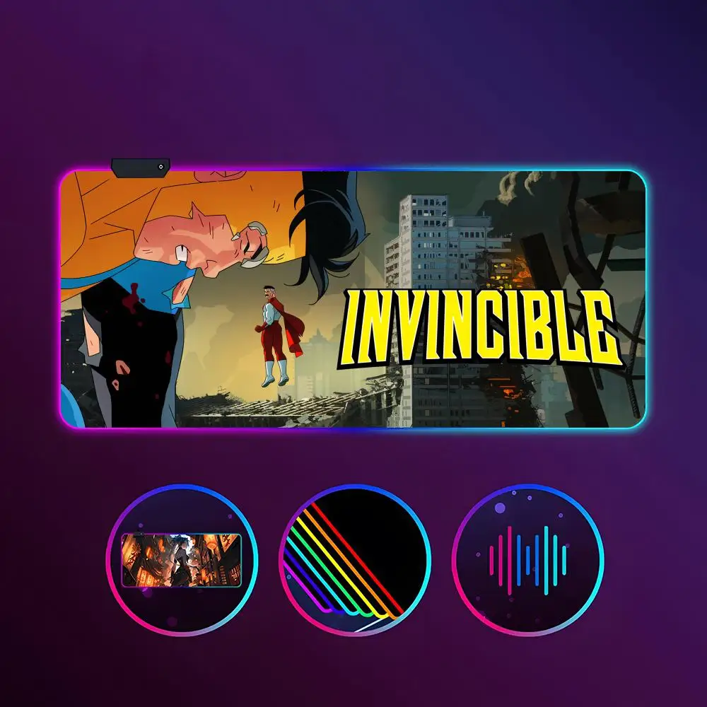 

Invincible Mouse Pad RGB Luminous 900X400mm Large Table Mat Non-slip Extra Large Game Office Mouse Pad