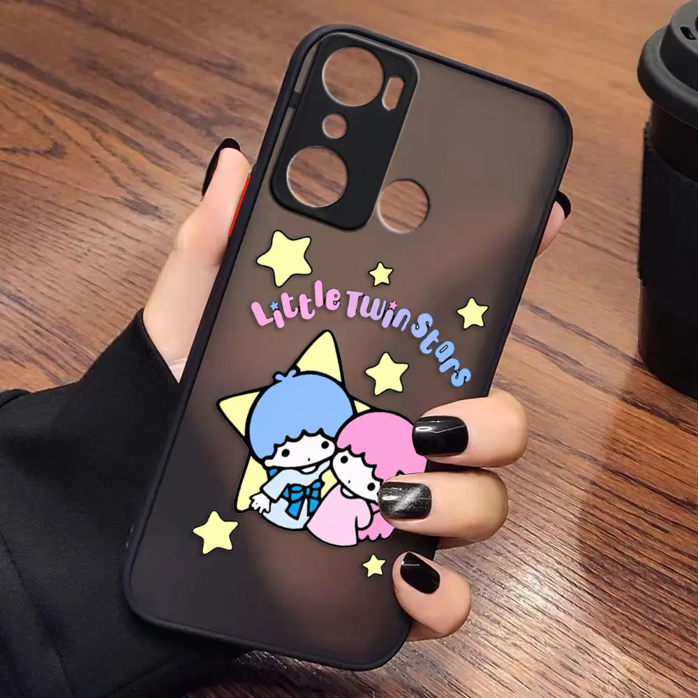 Matte Phone Case for infinix HOT 20I 12 12I 11 11S 10 10I 10S PLAY 9 Pro POVA 3 CAMON 15 Case Japanese S-Sanrio Little Twin Star