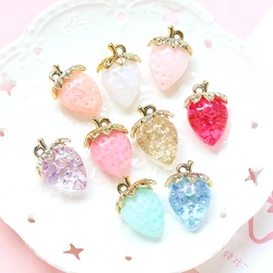 5 Pieces Acrylic Transparent Strawberry Pendant DIY Makes Fashion Jewelry, Finds Necklaces, Bracelets, Earrings, Accessories