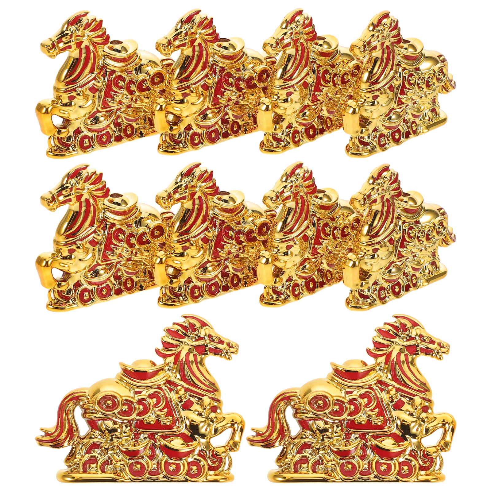 

10pcs Small Horse Pendant Decor 2026 Chinese New Year Party Favors Pre-Drilled Lucky Charms For Diy Jewelry Crafts - Feng Shui