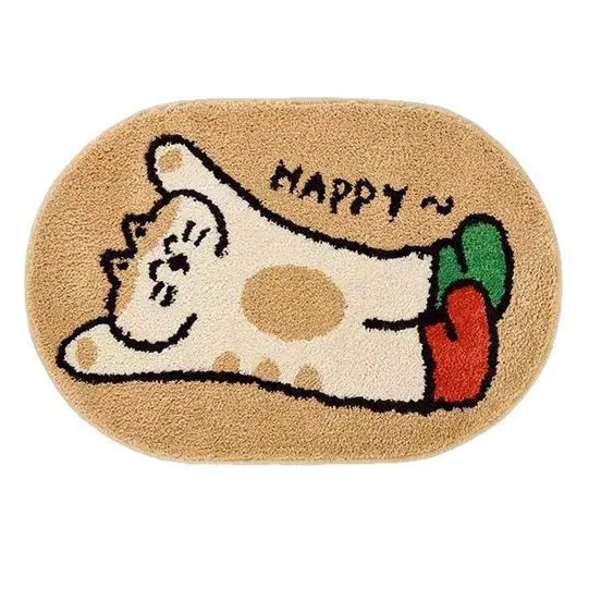 VIKAMA Modern Cartoon Dog Design Decorative Carpet, Plush & Washable Home Decoration Mat For Pet Lovers And Interior Styling