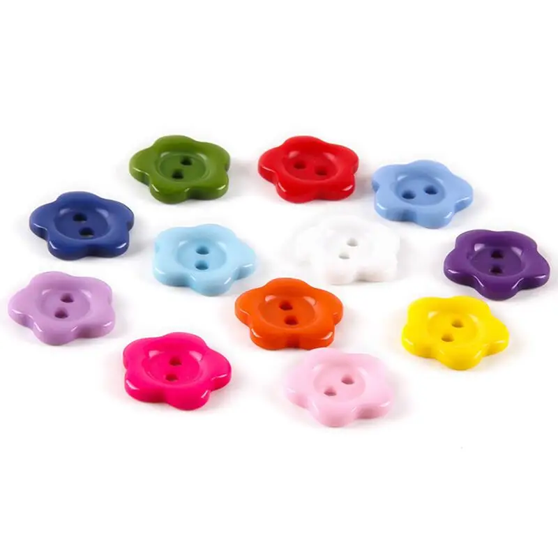 50Pcs/Lot 1.3-2.2cm Colored Plum Resin Buttons Children\'s Cartoon Buttons Used For Making&Sewing, DIY Manual Sewing Accessories