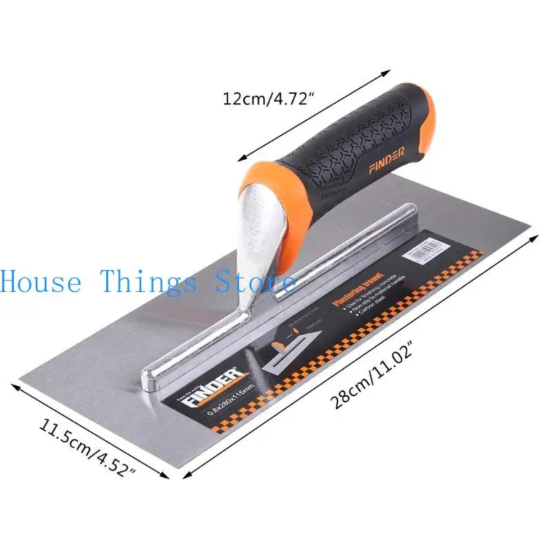 652F Hoàn thiện Trowel với tay cầm mềm tay Tay cầm phẳng Bộ Trowel cho bê tông 11in