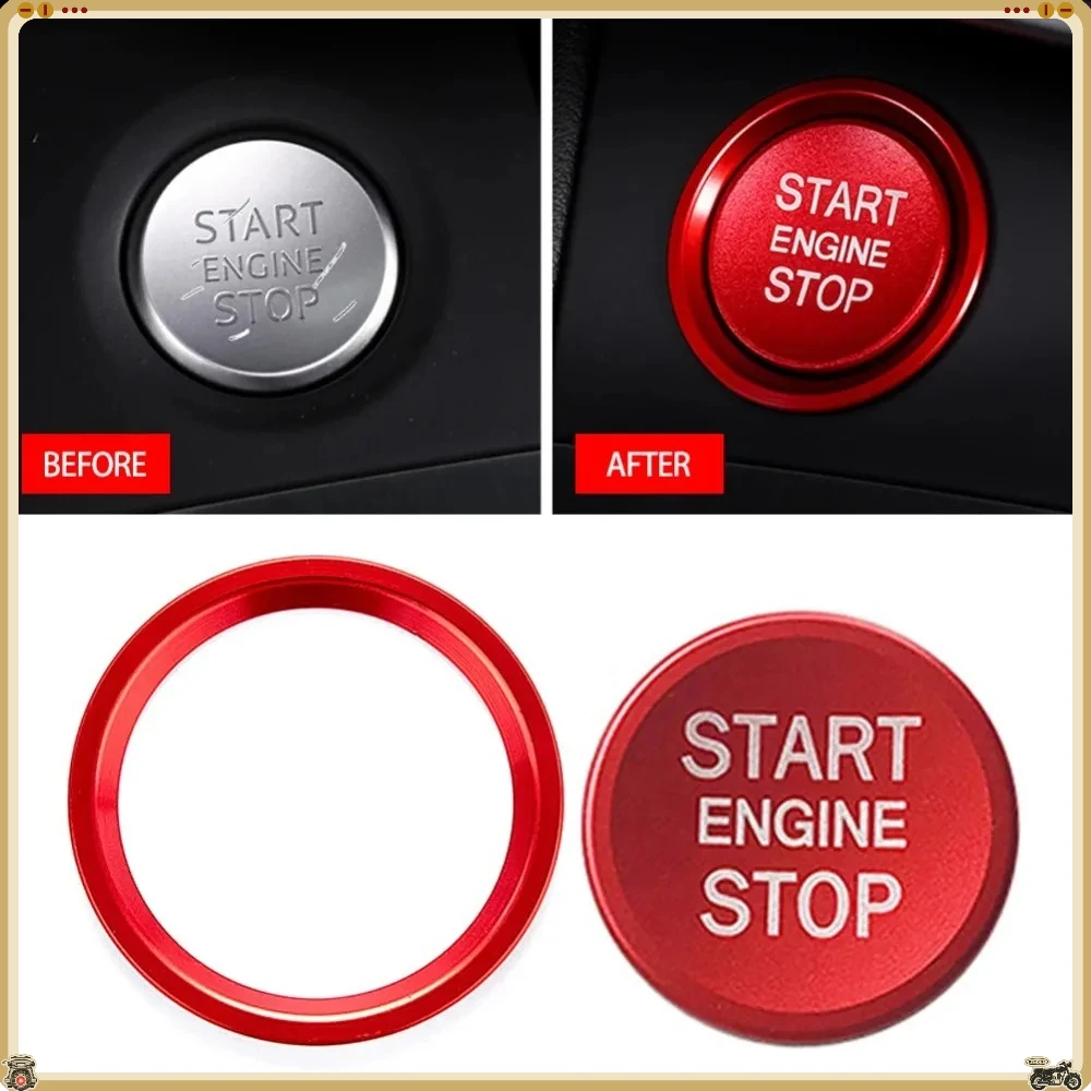 2pcs for Audi Q5Q7A8LA5A6LA4L Interior Accessories Engine Start Stop Button Cover Ignition Decoration Inner and Outer Rings.