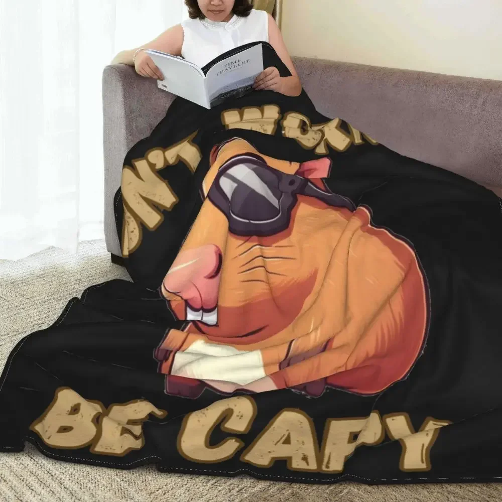 

Capybara Blanket Funny Cartoon Animal Airplane Travel Flannel Throw Blanket Soft Warm Couch Bed Customized Bedspread Gift