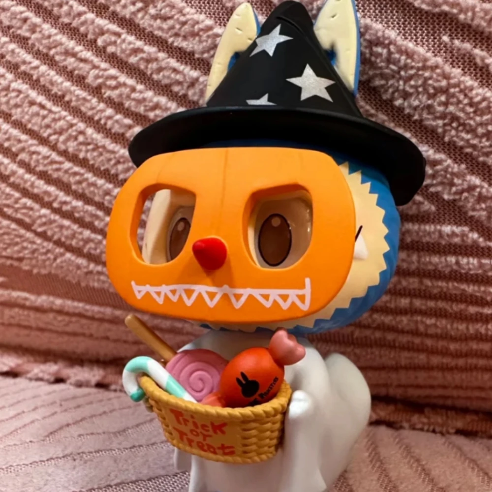 2024 Original Genuine Labubu Trick-or-treaters Hand Puppet Hanging Card Doll Trend Toys Gifts Desktop Ornaments In Stock