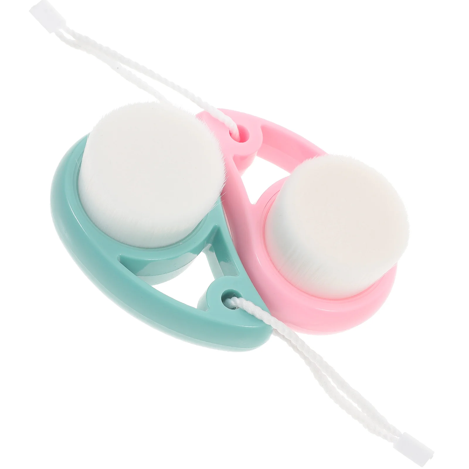 قطعتان من فرشاة تنظيف الوجه المدمجة للسفر، مقشر لطيف للوجه، تصميم خفيف الوزن لروتين العناية بالبشرة