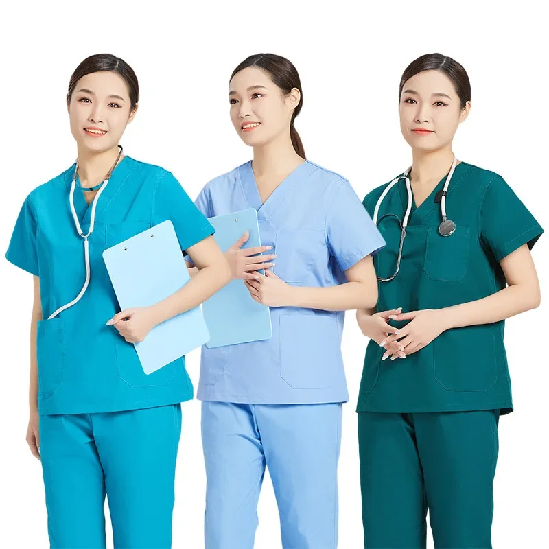 tenues-d'infirmieres-multicolores-a-manches-courtes-lavables-a-la-main-ensemble-deux-pieces-uniformes-de-travail-medicaux-et-infirmiers-pour-hommes-et-femmes