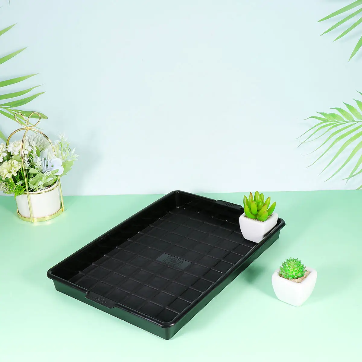 Root Control Plant Tray Heavy Duty Plastic Saucer for Bonsai Succulents Deep Slot Design Wide Edge Anti Deformation Moisture