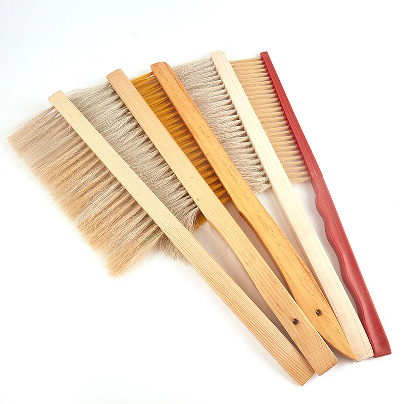 Beekeeping Tools Wood Honey Brush Wasp bee Sweep Two Rows Of Horse Tail Hair New Bee Brush Beekeeping Equipment