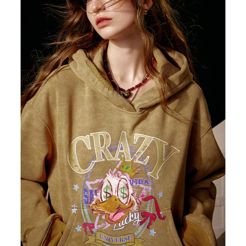 ELFSACK 2025, Winter-Neuheiten, Y2K-Vintage-Grafik, kurzes Sweatshirt für Damen