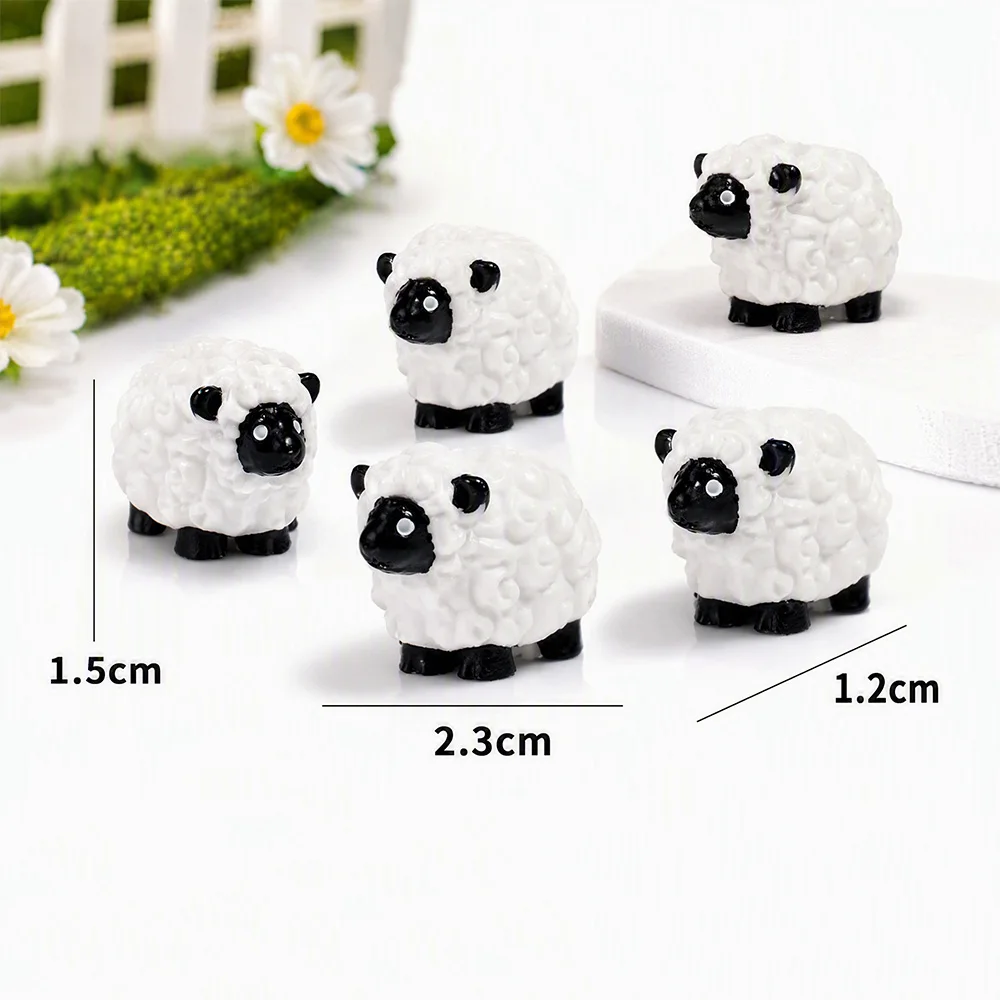 Miniature Farm Resin Sheep Animal Model Ornaments for Sand Table Diorama Dollhouse DIY Scene Building Decoration 30pcs/lot