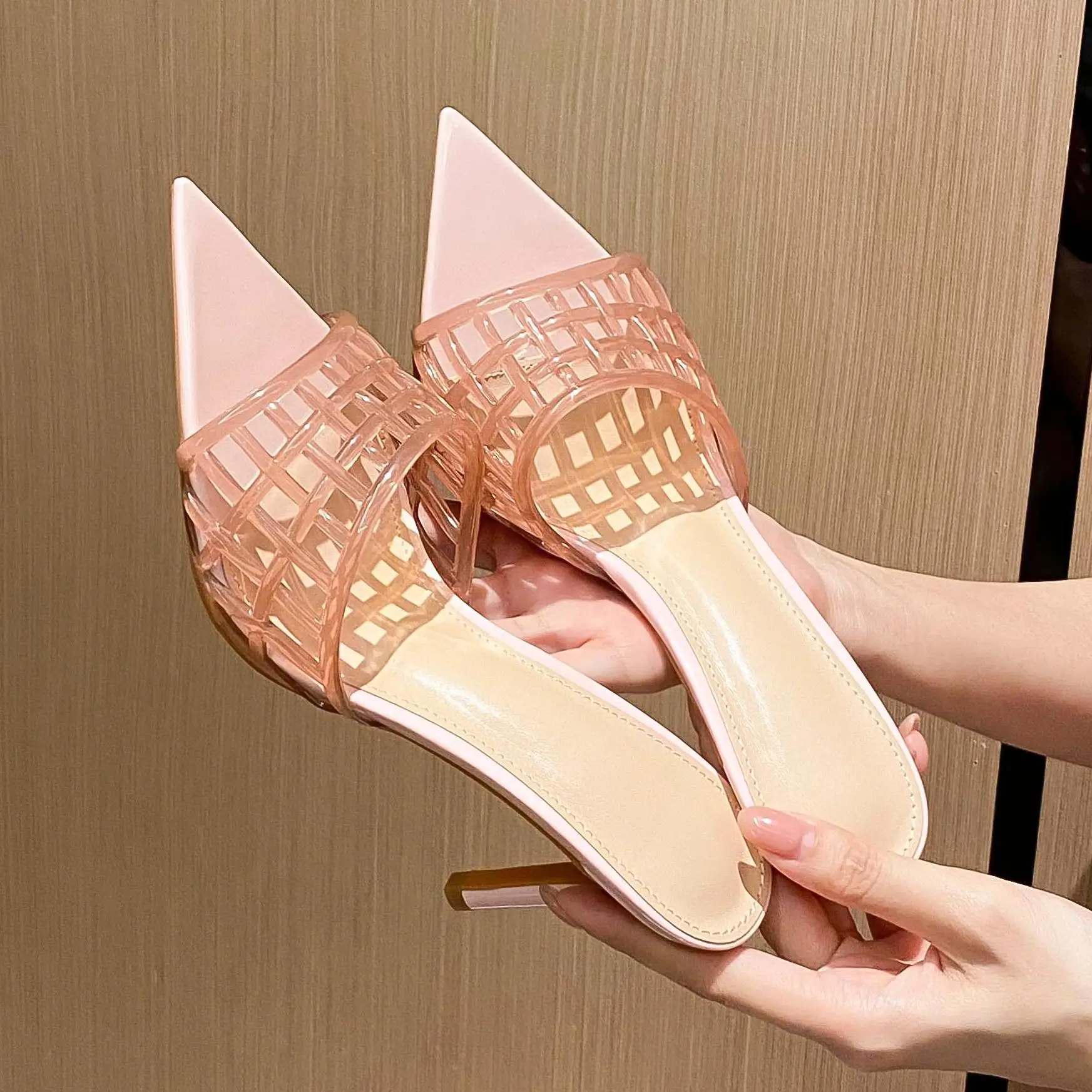 Transparent high heels 2026 new pointed thin heels versatile and thin niche design fashion women's shoes