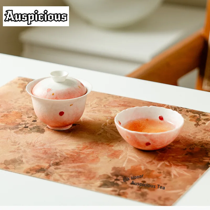 120ml Hand-painted Peonies Gaiwan Retro Not Hot Tea Tureen Household Tea Bowl with Lid Kit Tea Making Cover Bowl Tea Items Gift