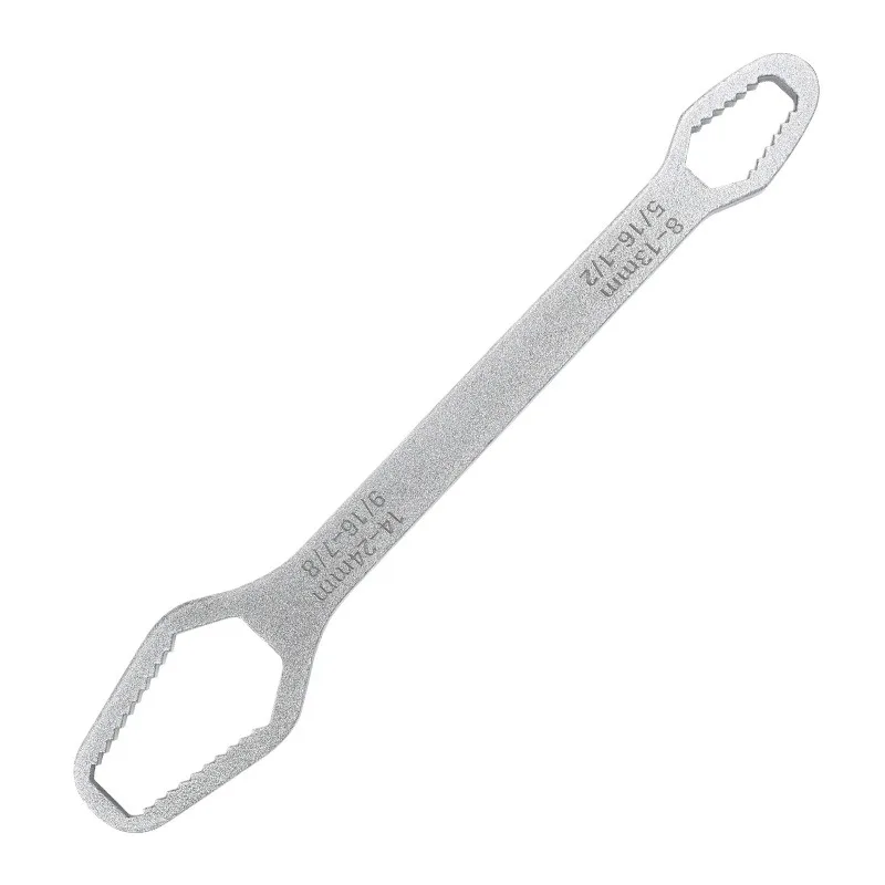 Universal Double-ended Wrench 8-24mm Self-tightening Carbon Steel Spanner for Auto Repair and Household Maintenance