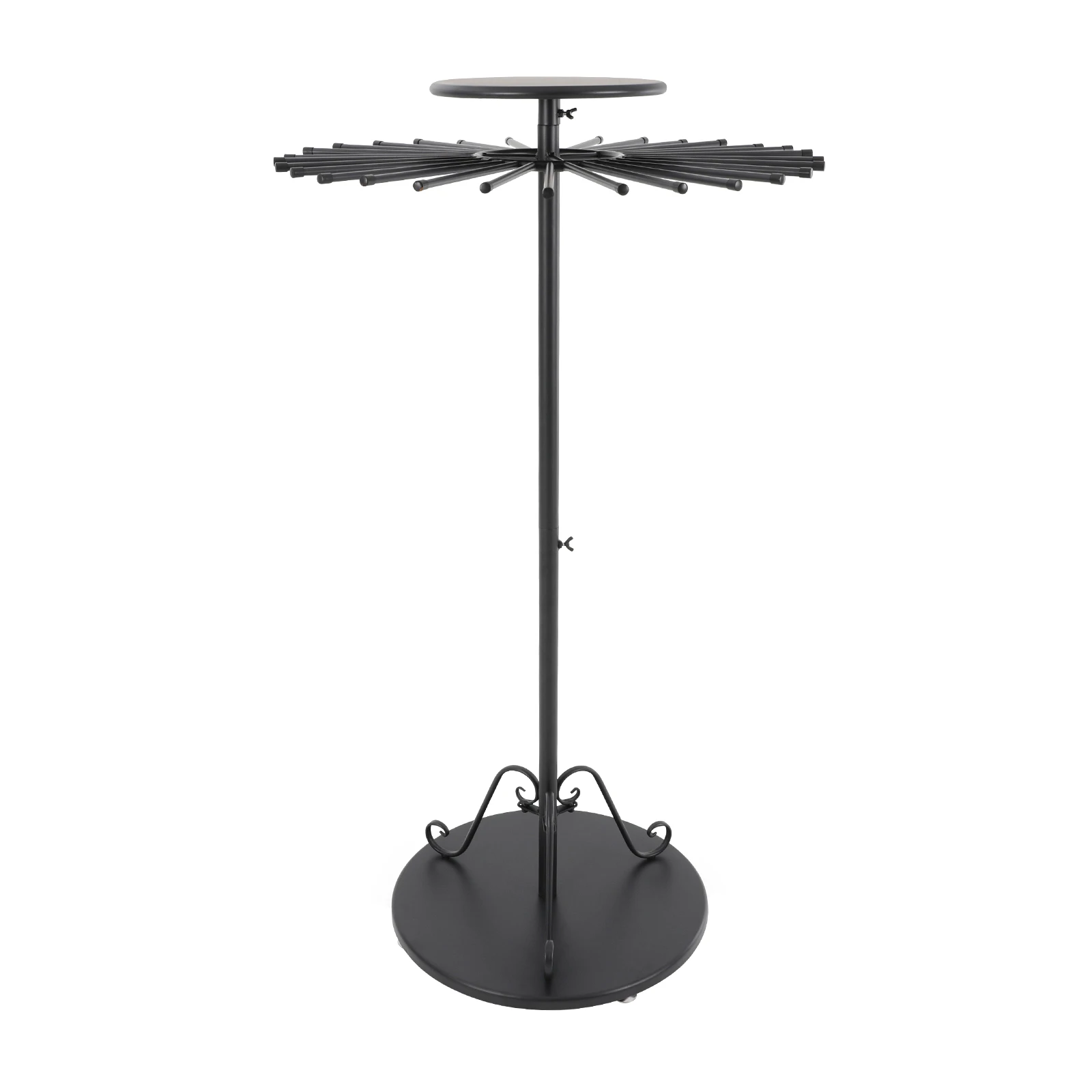 

360 ° Вращающаяся подставка для шарфа, 30 рук, напольная вешалка для шарфа, регулируемая ножка 0,39-0,79 дюйма для подвешивания шарфов