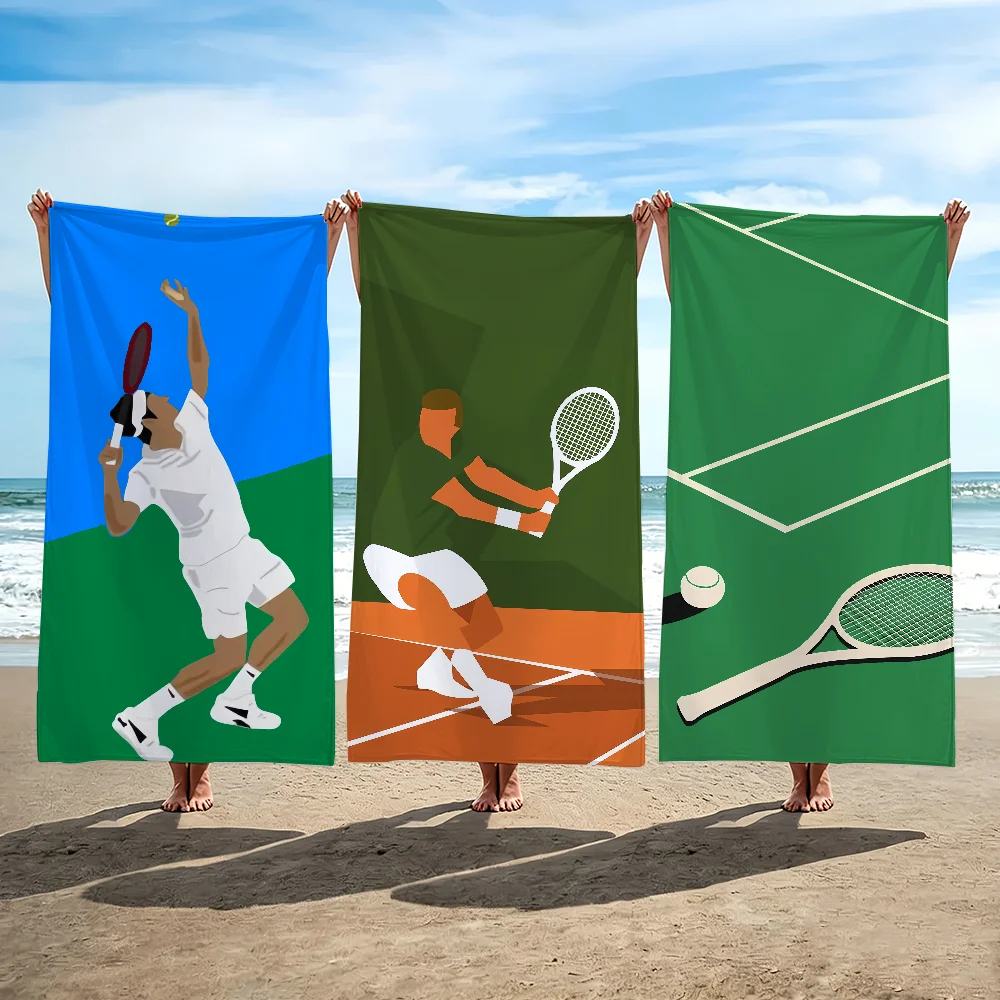 Tennis Open sports Towel Beach Shower Bath Travel Lightweight Skin Friendly for Pool Camping Cruise Summer