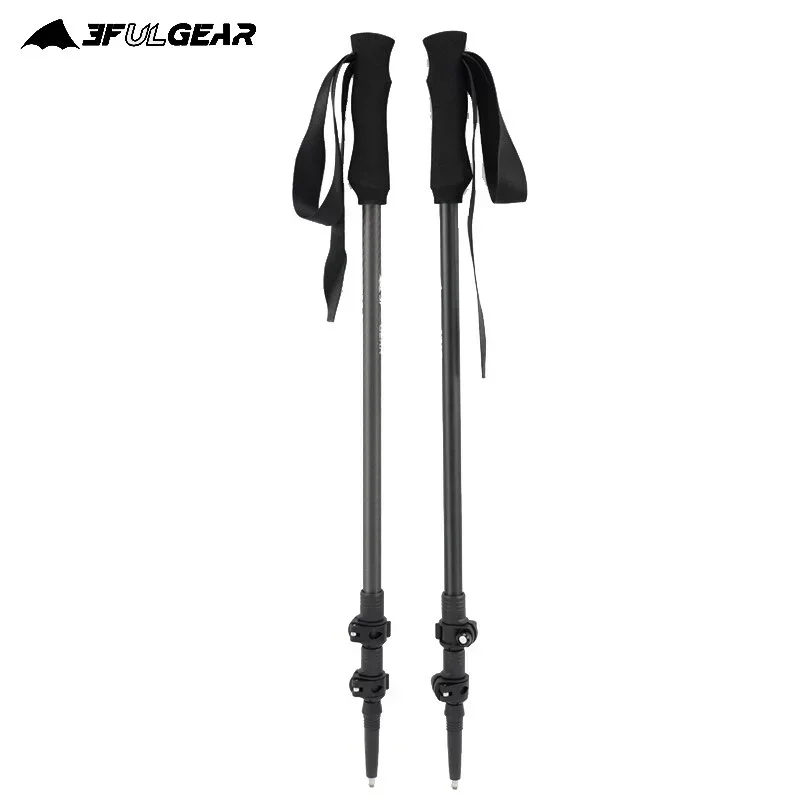 3F UL GEAR Ultralight Climbing Stick 135cm Carbon Fiberr Aluminum Length Adjustable Portable Trekking Walking Hiking Accessories