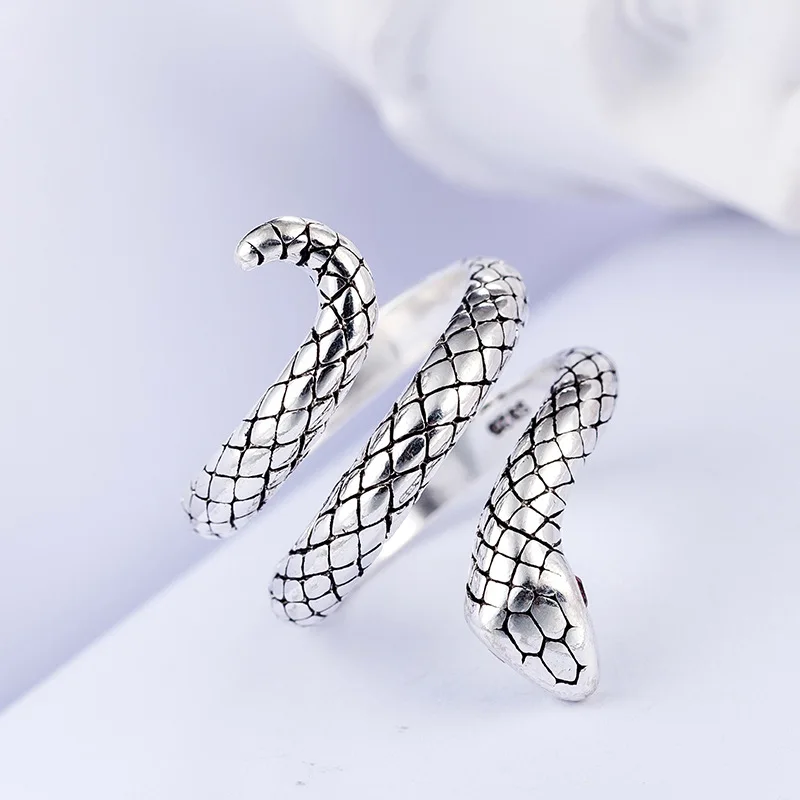 

925 Sterling Silver Snake Winding Finger Rings For Women Engagement Female Luxury Jewelry Wholesale Jewellery